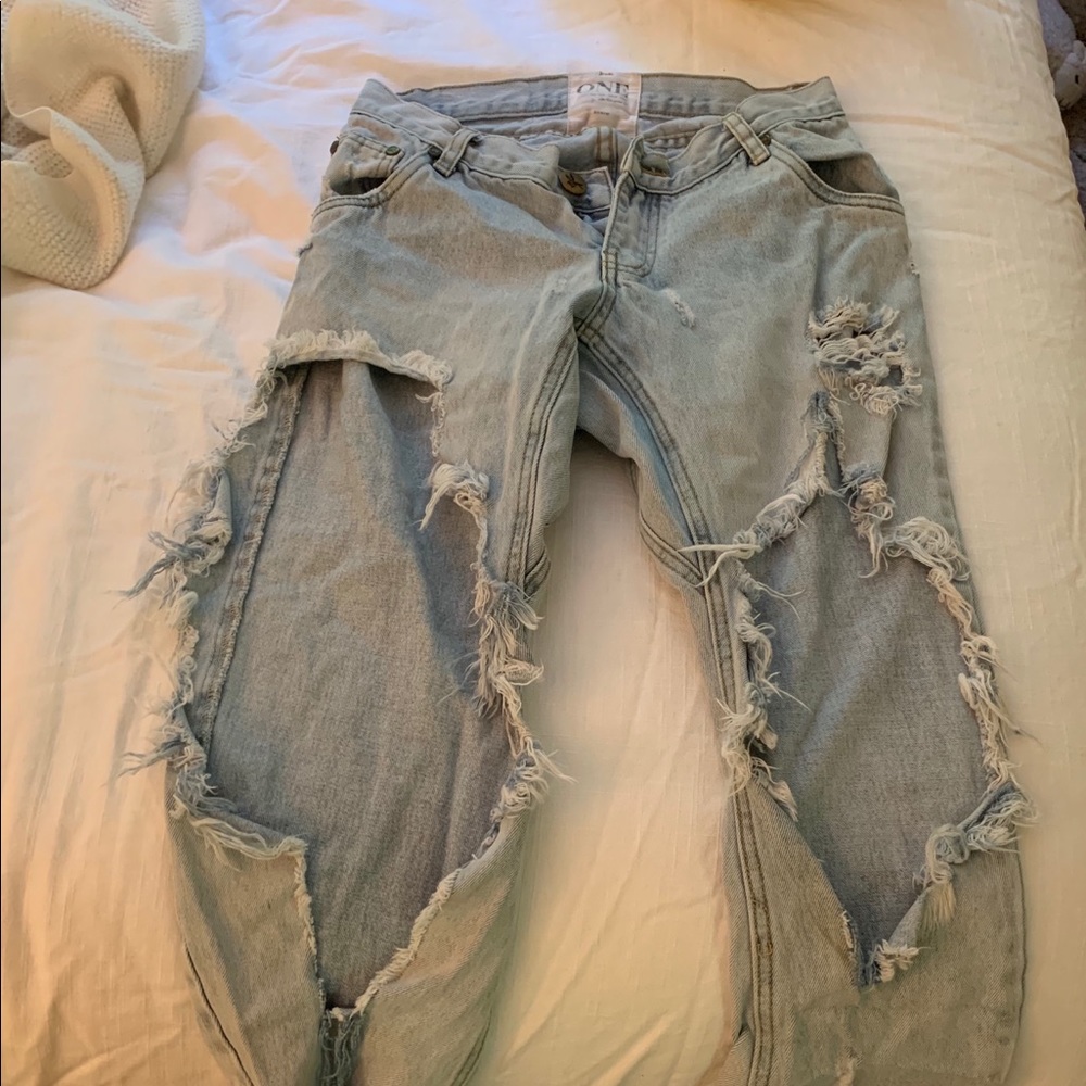 One Teaspoon Lonely Boys Ripped Boyfriend Jeans